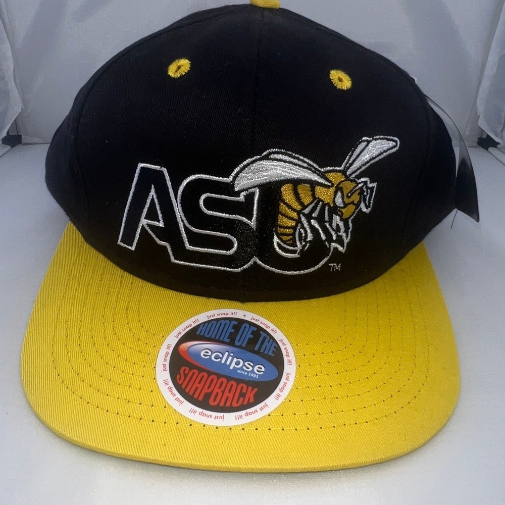 Alabama State University ASU Hornets Snapback Hat Eclipse‎ Black Yellow - New